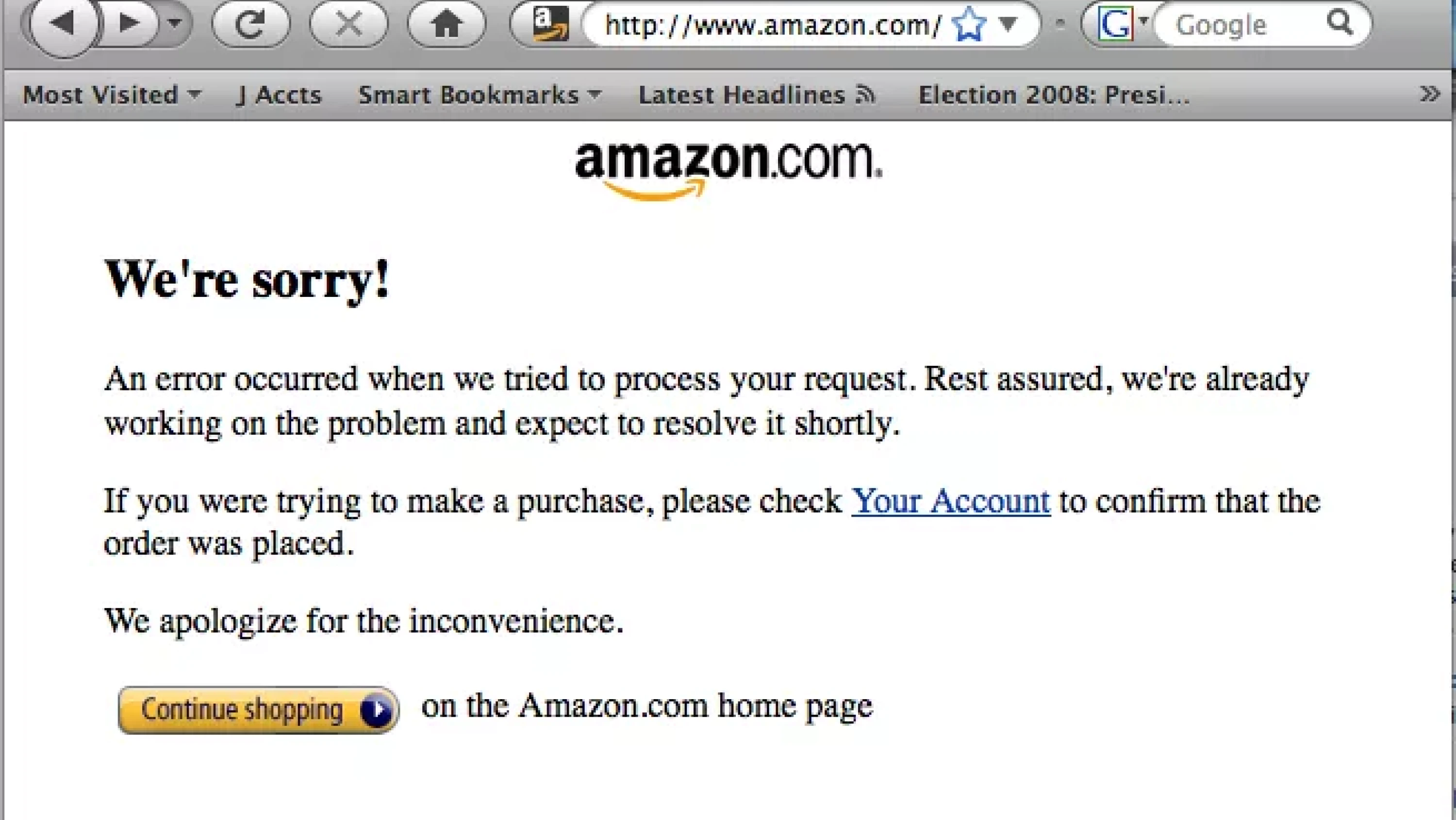 Amazon Still down, money down too