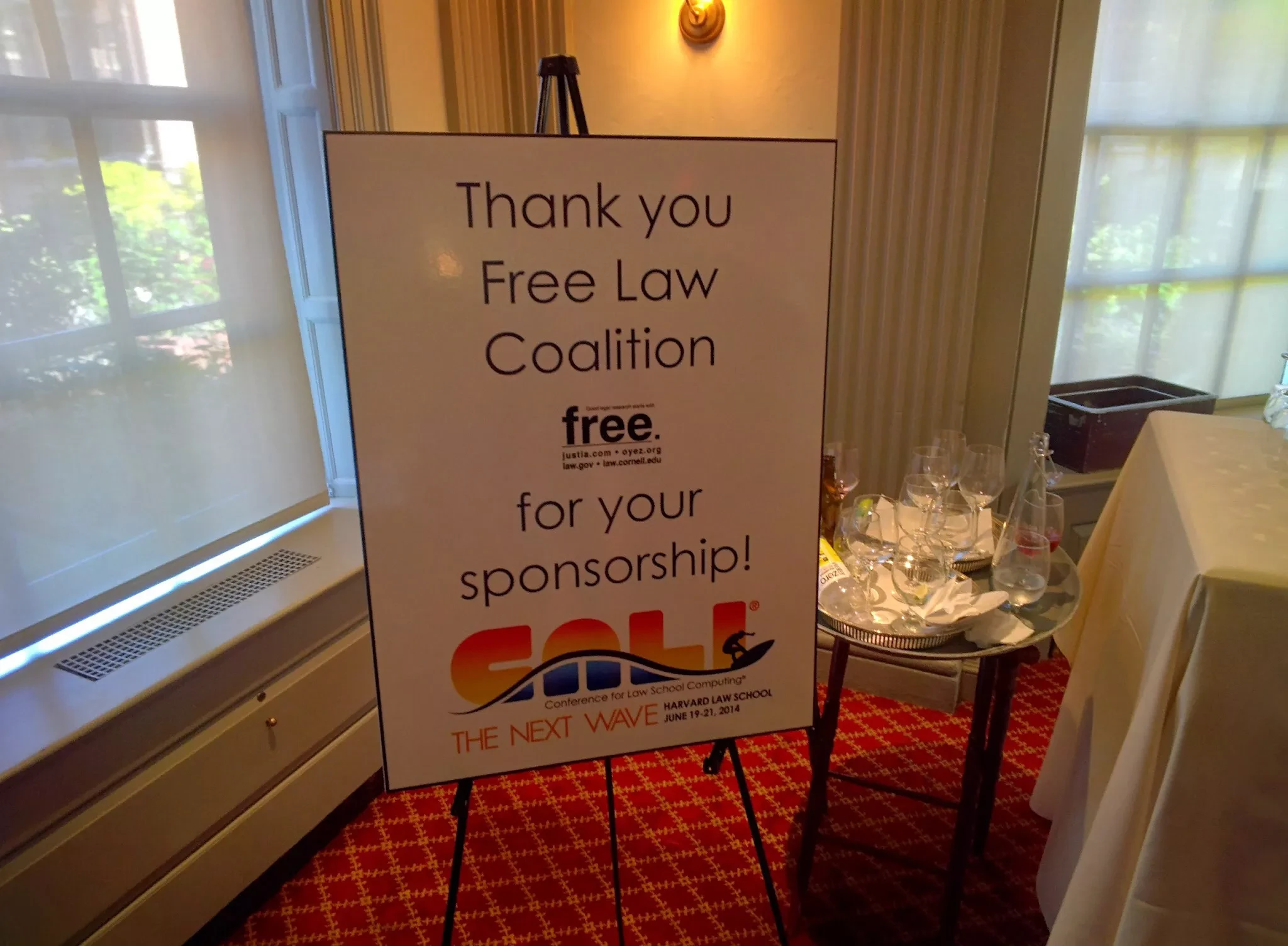 Free Law Coalition Sign at the 2014 CALI Conference