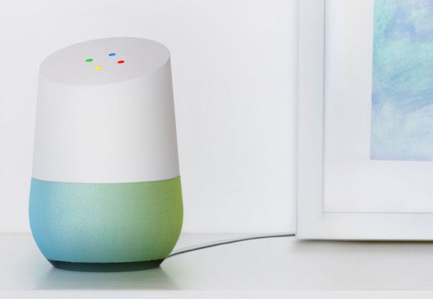 Google Home on a shelf